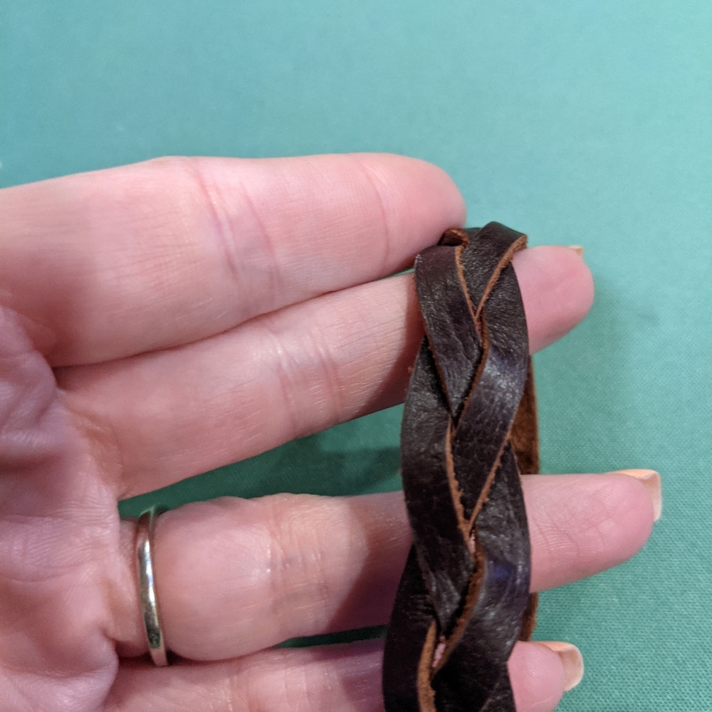 2 Genuine Leather Braided bracelets